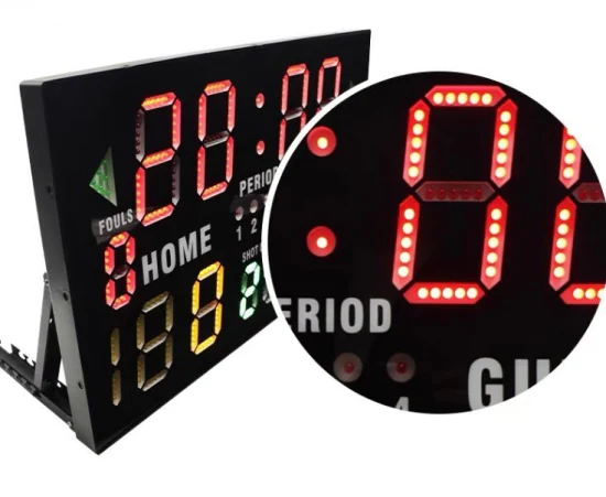 Перезаряжаемое светодиодное табло для баскетбола, портативное электронное светодиодное цифровое табло