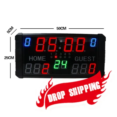 Большие беспроводные светодиодные цифровые электронные часы для баскетбольных бросков, табло с игровым таймером