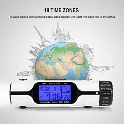Часы для путешествий во времени, легкий карманный цифровой дорожный будильник с подсветкой и несколькими часовыми поясами, портативный, с 3 яркими светодиодами для путешествий